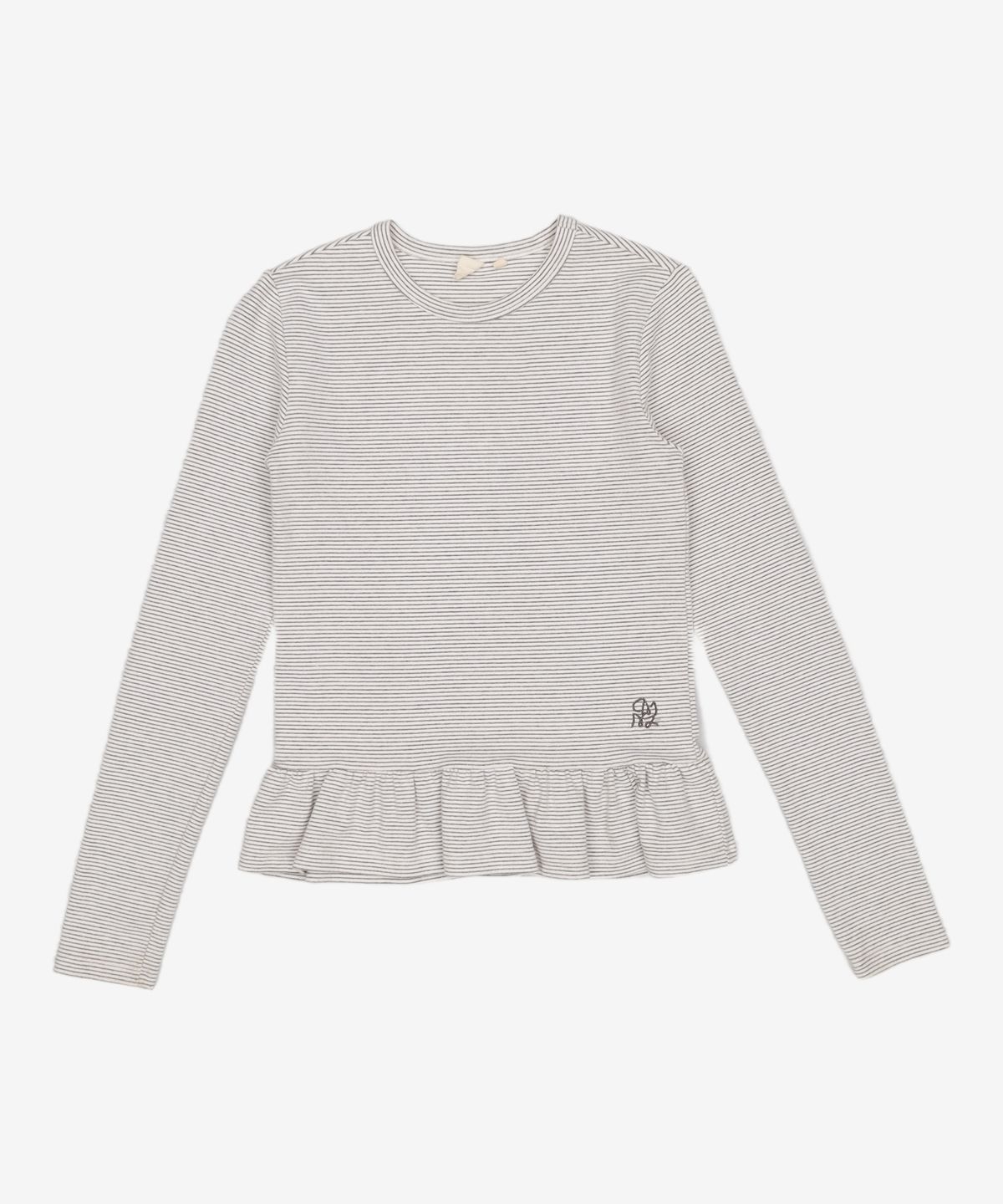꼬모니노즈(COMONINOZ) W FRILL T-SHIRT [GRAY] FREE