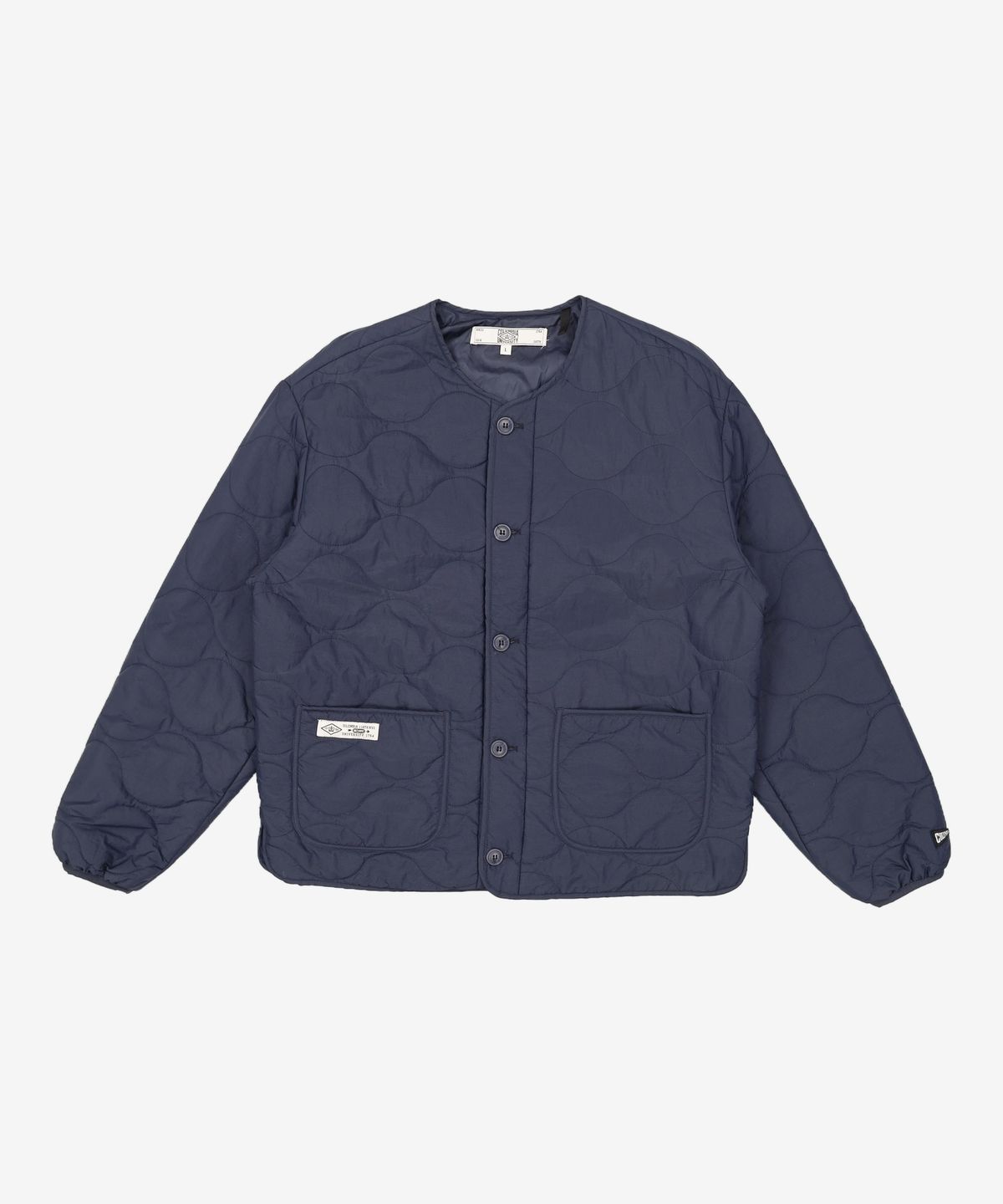 컬럼비아 유니버시티(COLUMBIA UNIVERSITY) NYC LABEL COLLARLESS QUILTING JACKET 블랙 L