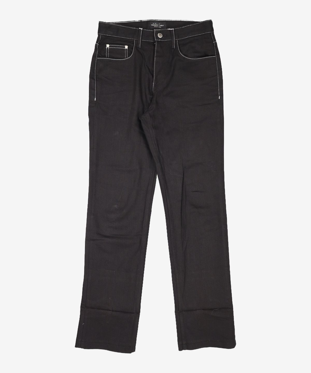 가먼트레이블(GARMENT LABLE) Denim Roll-up Pants - Stitch Black S