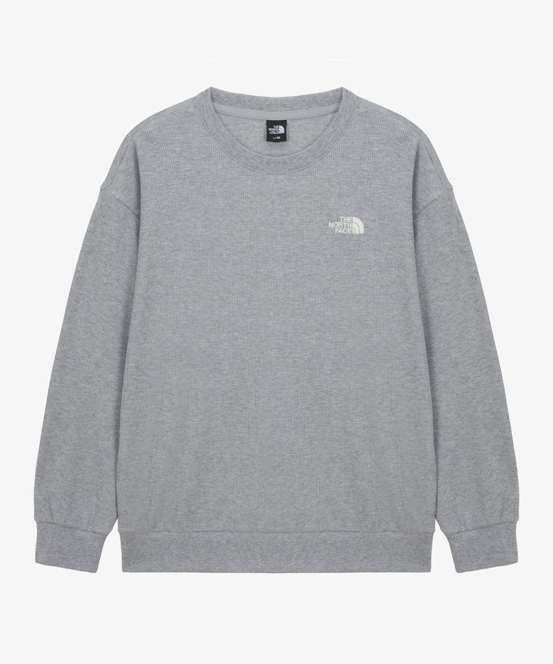 NT7TS54C 남성 소프트그리드 긴팔 티 MELANGE GREY