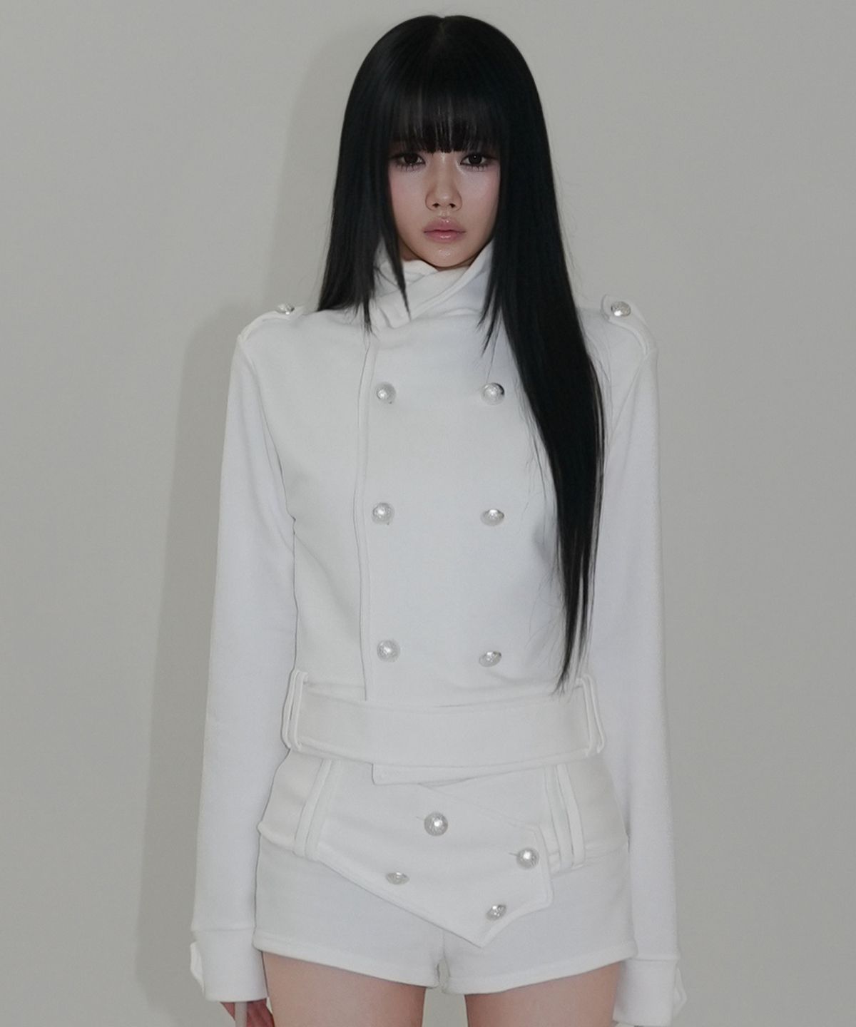 아야즈앤세이(AYASNSEY) SIER NAPOLEON HIGH-NECK JACKET (WHITE IVORY)