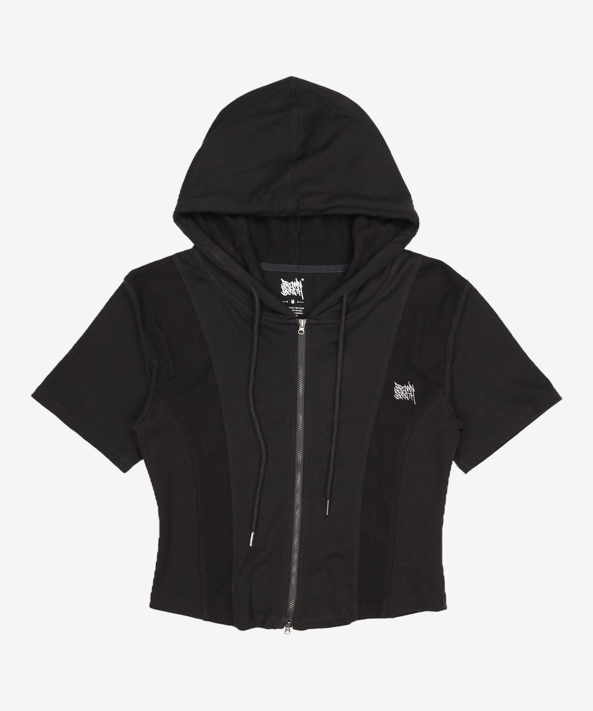 브라운브레스(BROWNBREATH) W TAG MIXED HOOD ZIP UP - BLACK M