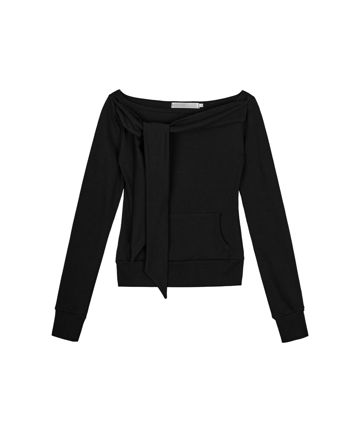 아야즈앤세이(AYASNSEY) BOWIEE OFF-SHOULDER STRAP SLIM TOP (BLACK)