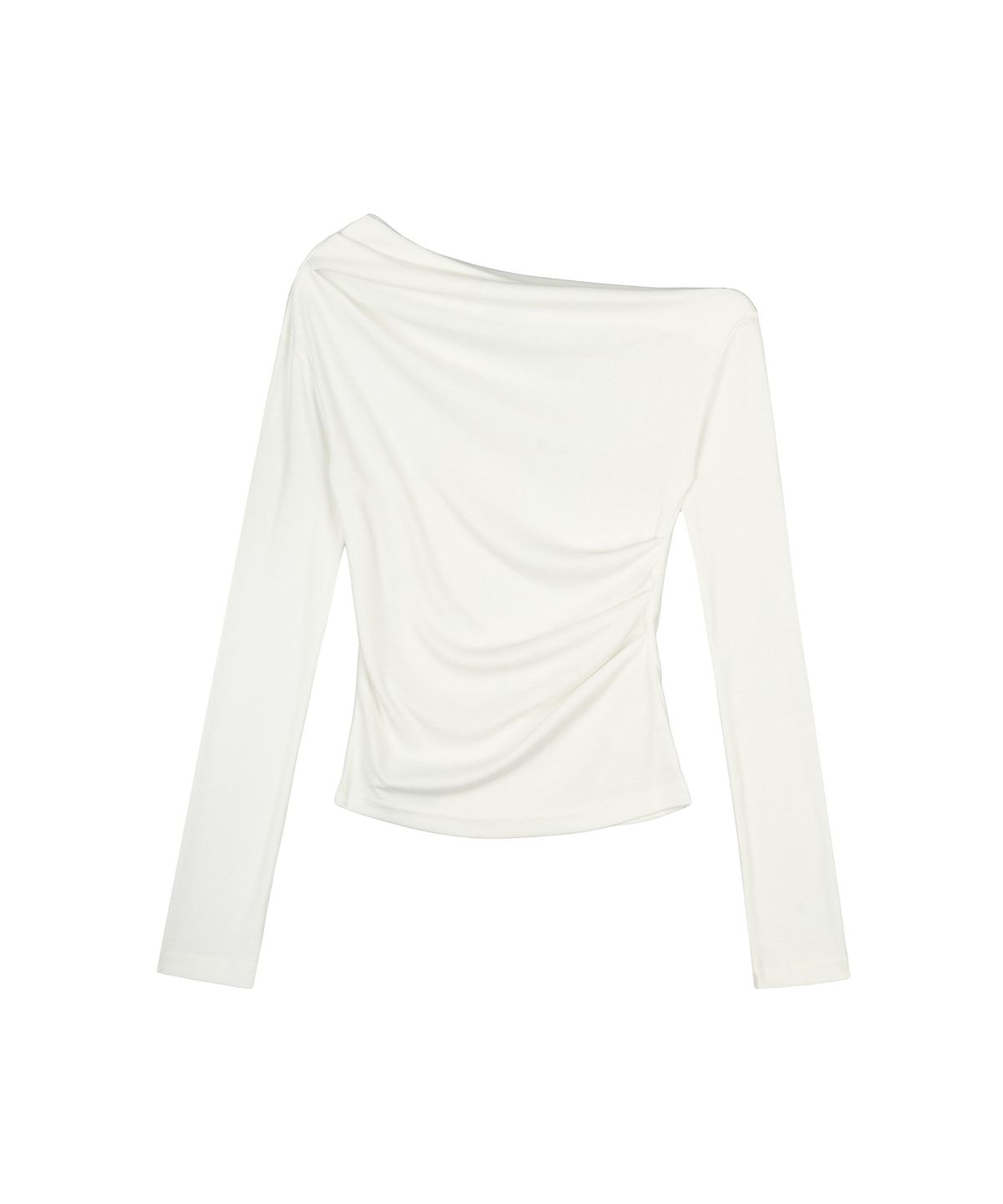 아야즈앤세이(AYASNSEY) YOI ONE-SHOULDER DRAPE SLIM TOP (WHITE IVORY)