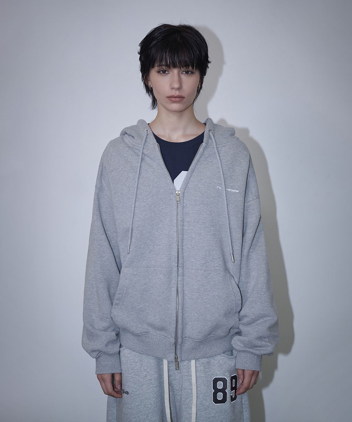 로타입(ROUGHTYPE) roughtype Signature Over Fit Hood Zip-up - Gray