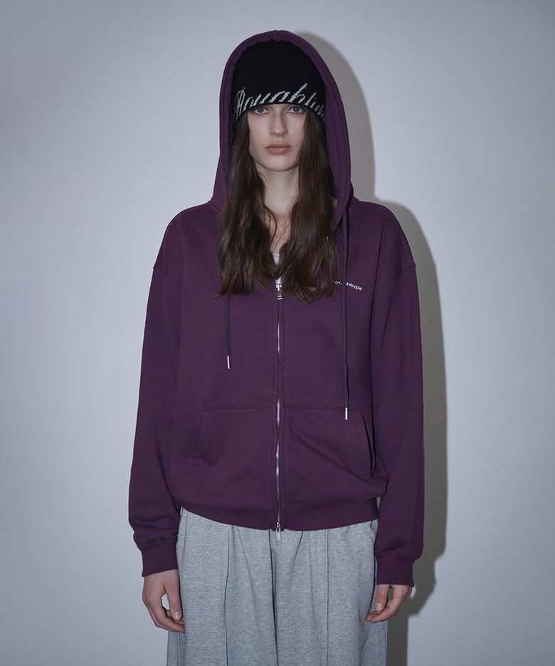 roughtype Signature Over Fit Hood Zip-up - Deep purple