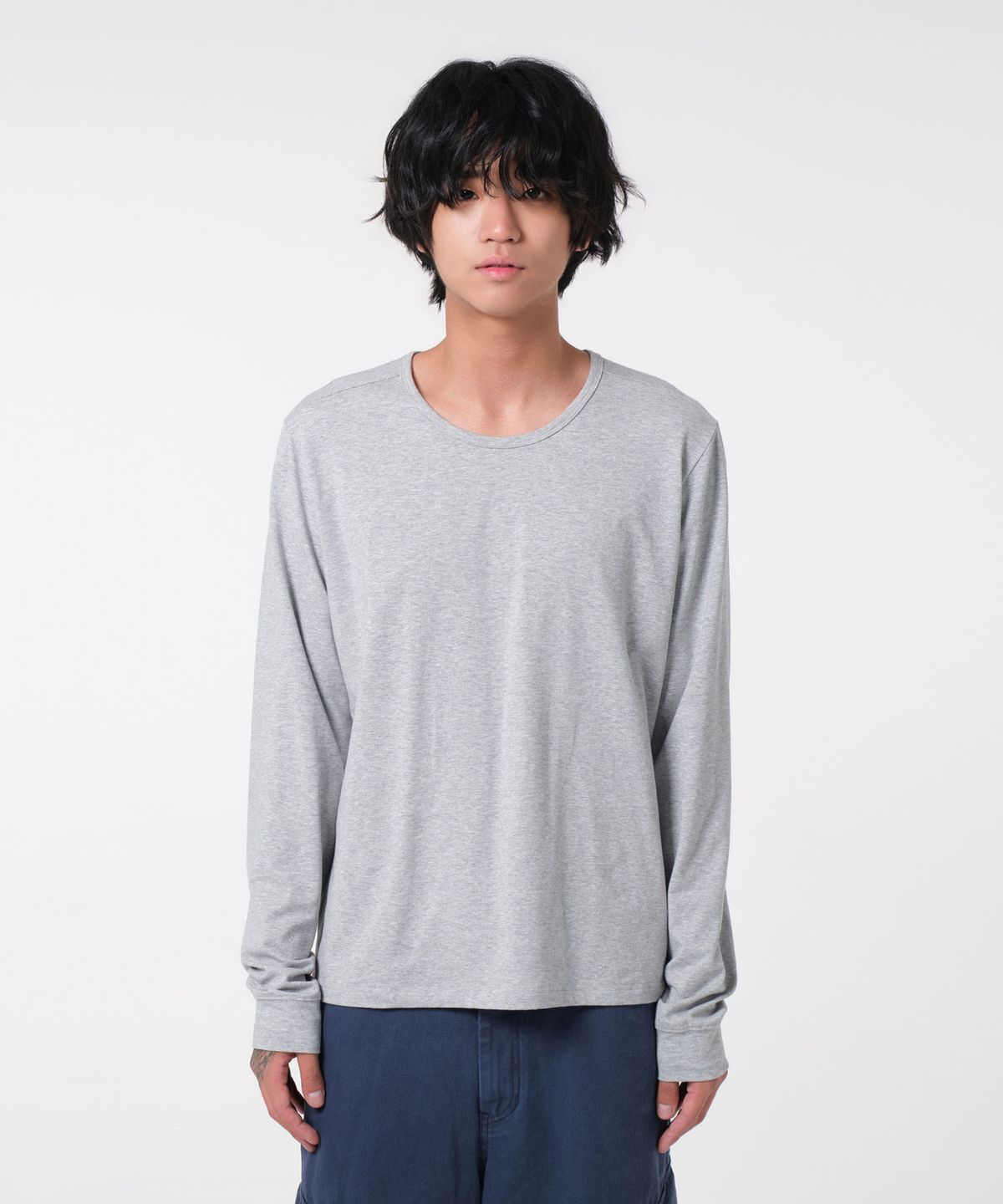 다이브인(DIVEIN) [DIVEIN X 무민서] LAYERING LONG SLEEVE T-SHIRTS (MELANGE GRAY)