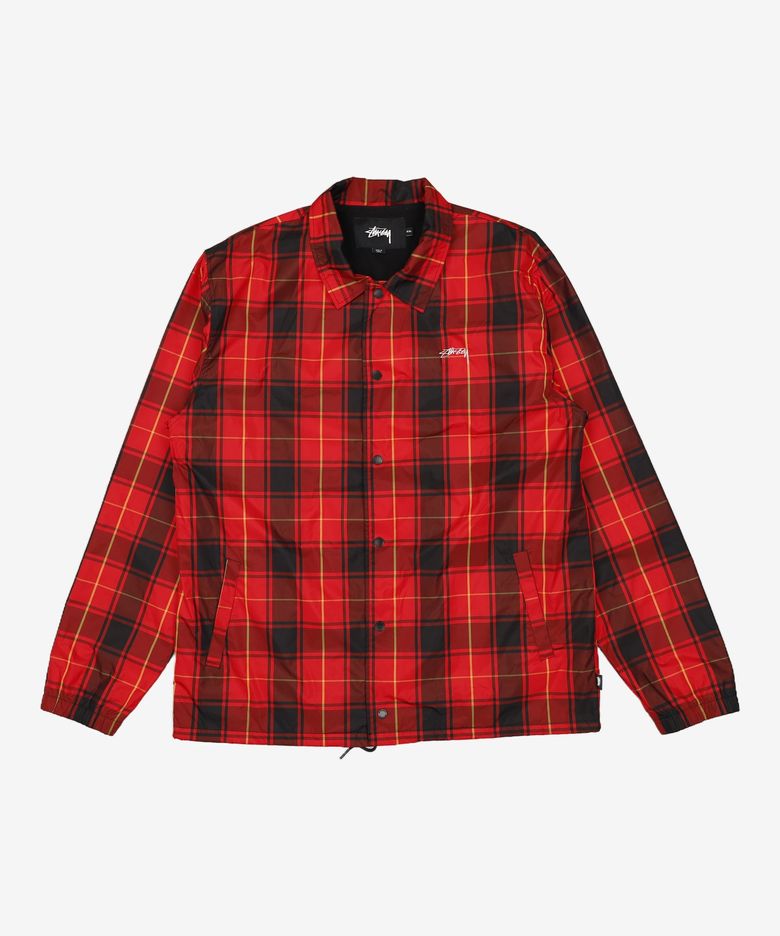 스투시 115353 CRUIZE COACH JACKET-RED PLAID XXL
