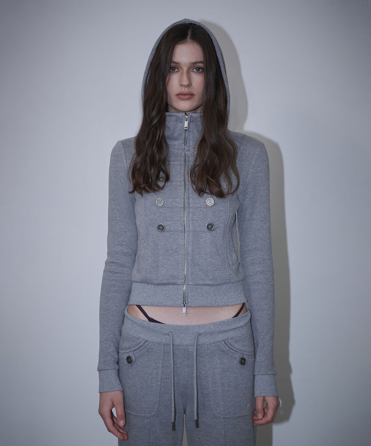 로타입(ROUGHTYPE) Leon Training Hood Zip-up - Gray