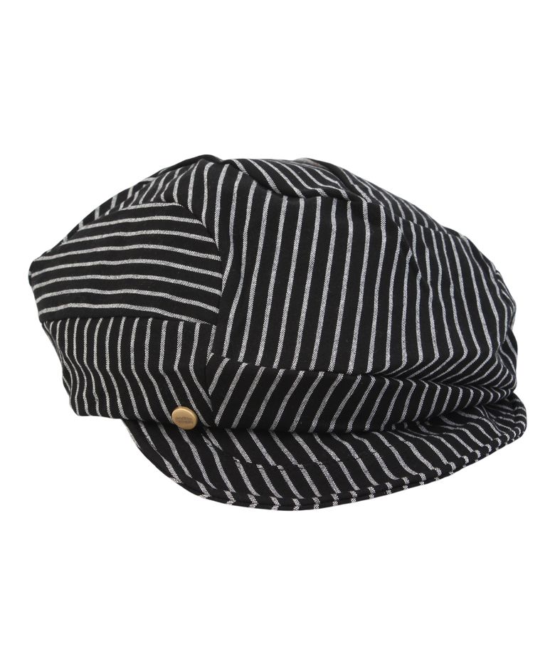 Stripe Wrinkle Black Wire Marine Cap 주름모자