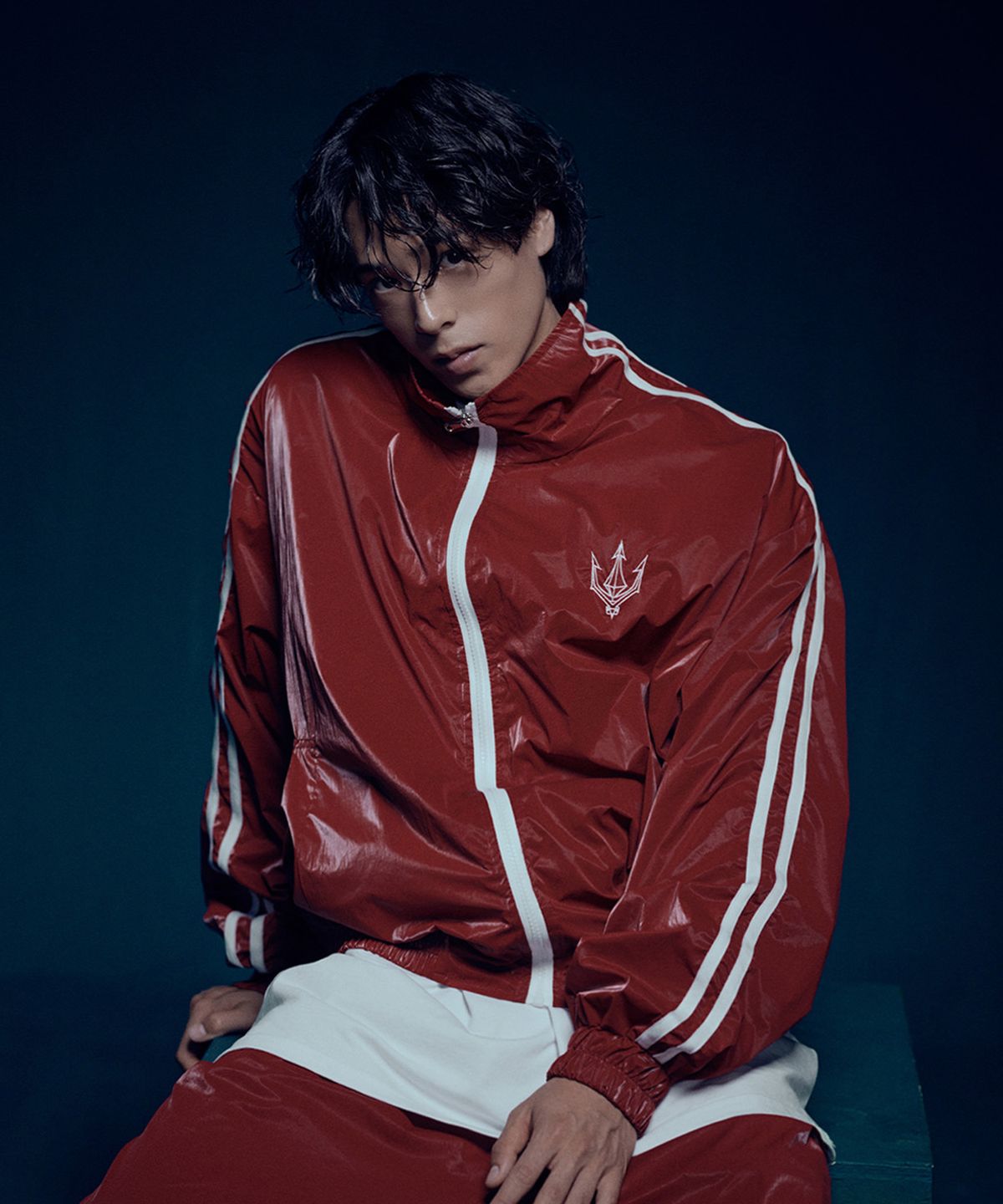파이드(FIED) GLAZED SATIN SHELL 윈드브레이커 - VELVET RED