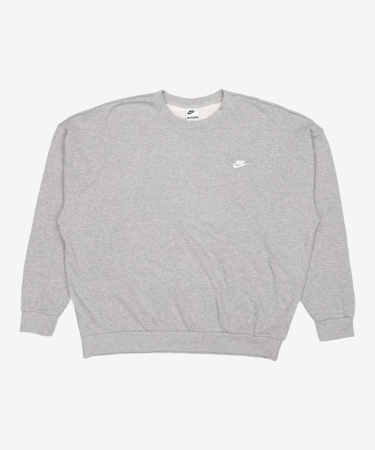 나이키(NIKE) 클럽 플리스 오버사이즈 프렌치 테리 크루 M - 다크 그레이 헤더:라이트 스모크 그레이:화이트 / HJ1820-063 L