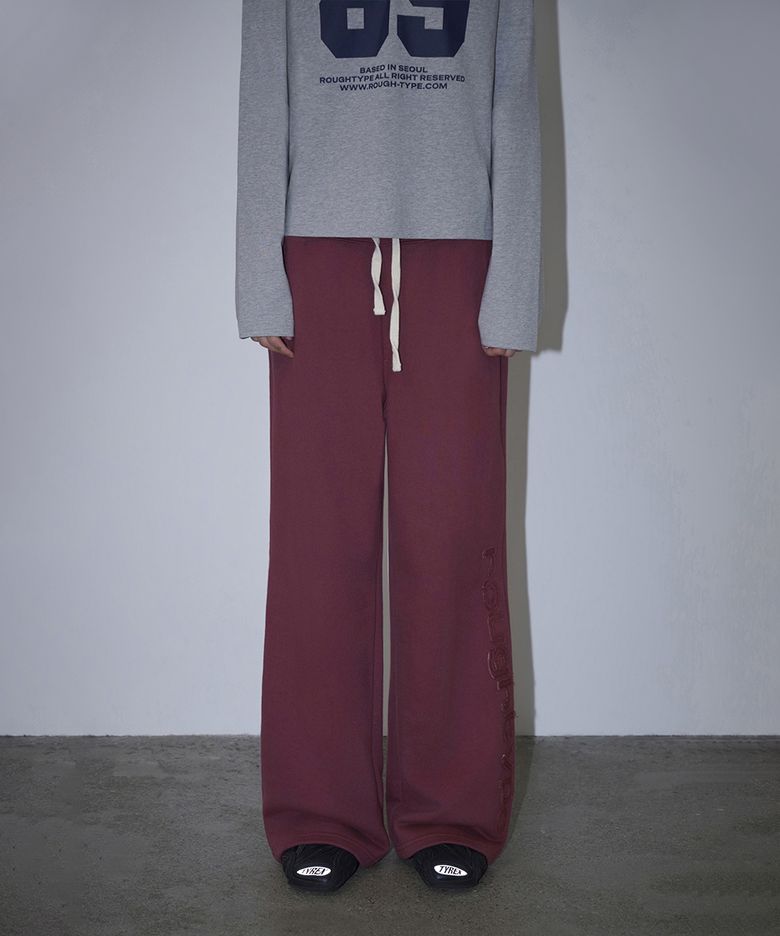 Slim Fit Applique Sweatpants - Burgundy