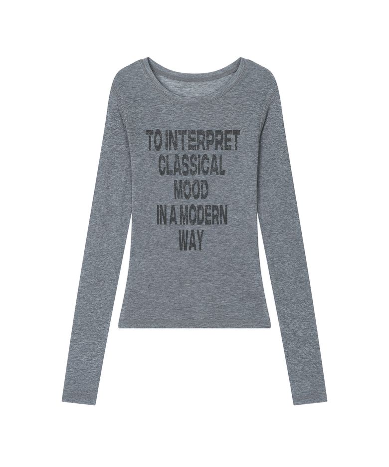 Crack Logo Slim Long Sleeve - Gray