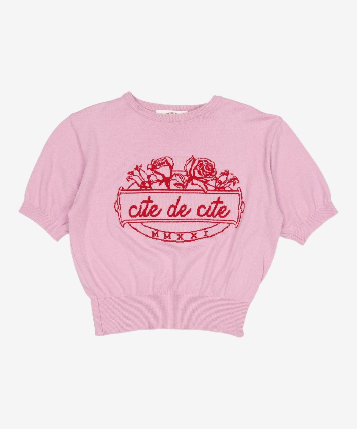 시테드시테(CITE DE CITE) Pink Half Sleeve knit FREE