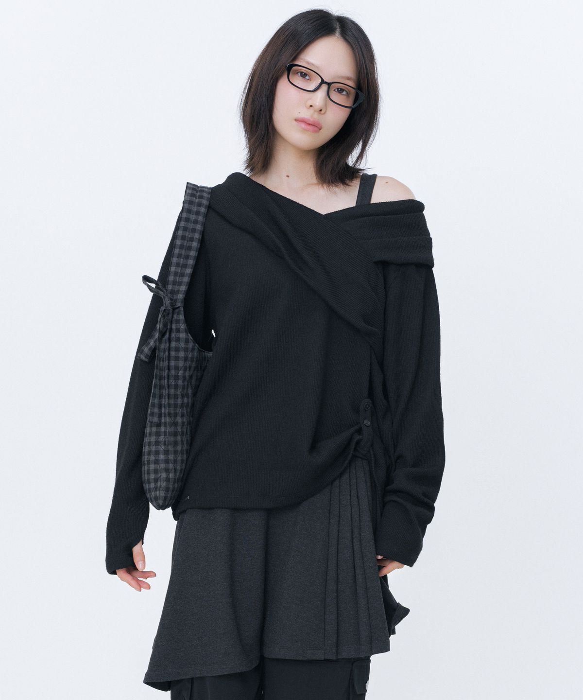 Layered pleats one piece SET