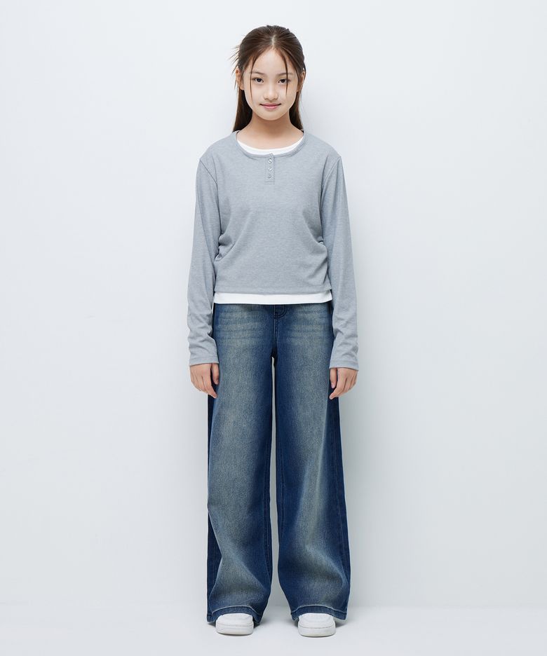 틴즈 여아 스판 와이드 데님팬츠_294(14580-155-602-10)