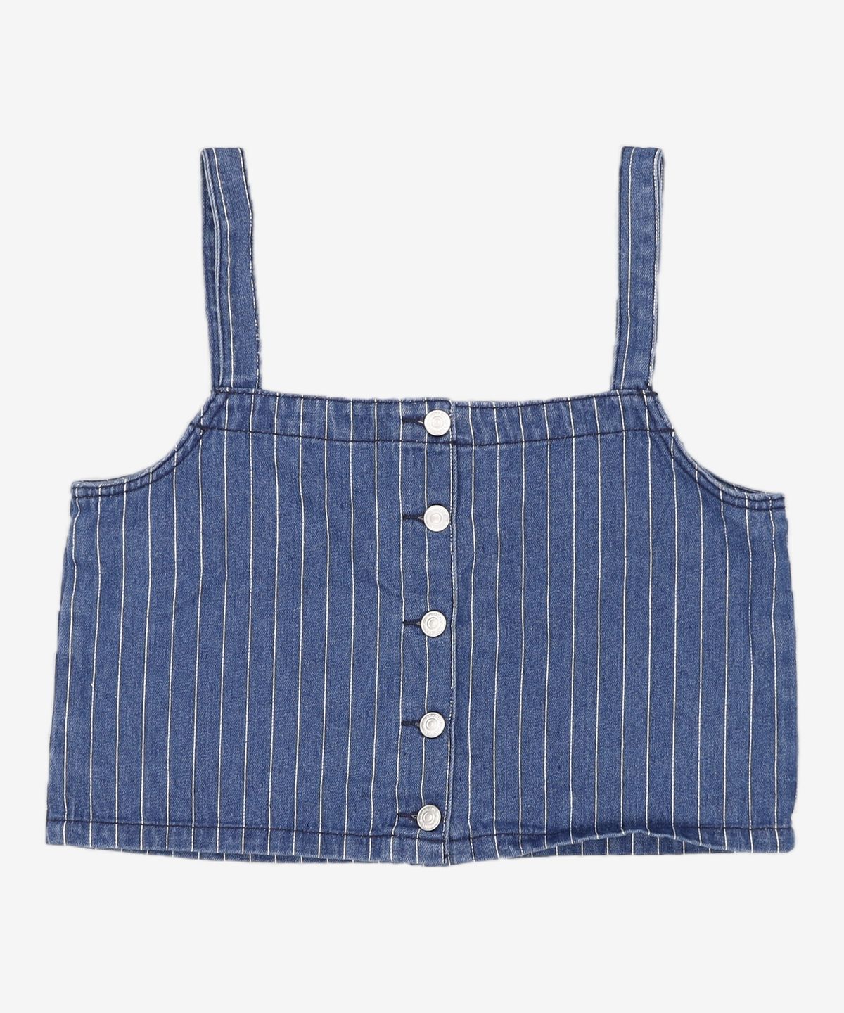 미쏘(MIXXO) 스트라이프 데님 크롭 뷔스티에_MIWBNF764J S
