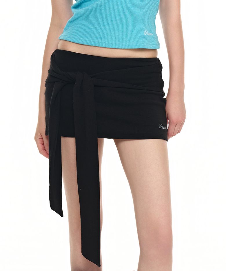 콜레트 슬림 글램 미니 스커트_블랙 Colette Slim Glam Mini Skirt_ Black