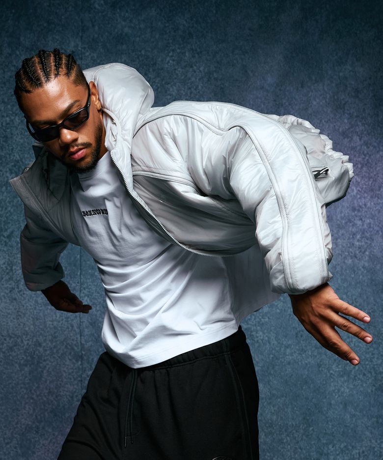 SYMBOL B LIGHTWEIGHT PADDED JACKET [LIGHT GREY]