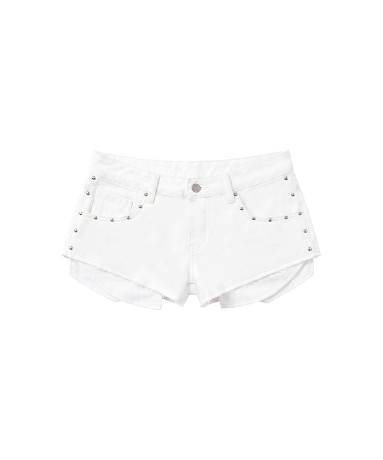 로미 컷오프 마이크로 숏츠_화이트 Romy Cutoff Micro Shorts_White