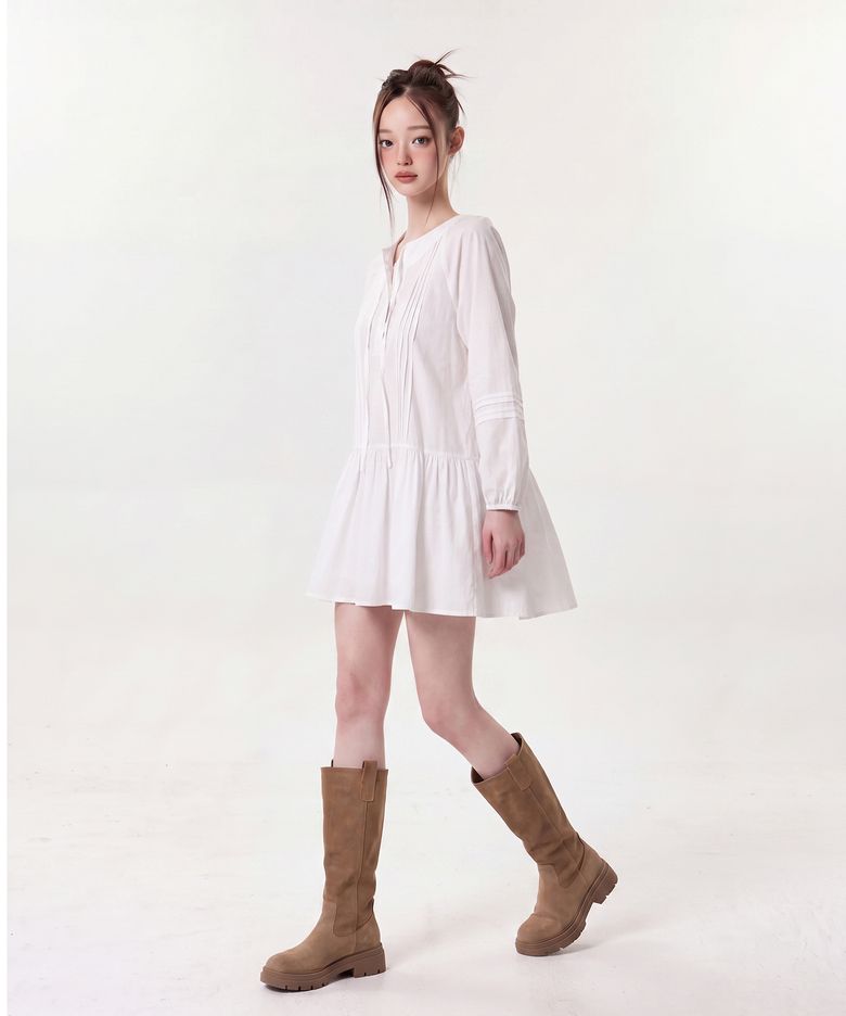 [배다영 PICK] 메리 핀턱 미니 원피스 [아이보리]