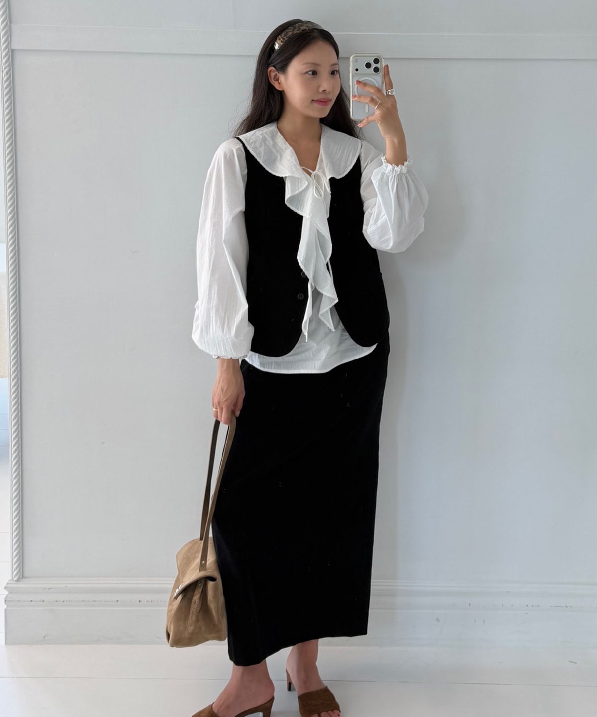 르메메(LEMEME) Moire Maxi Skirt_3colors