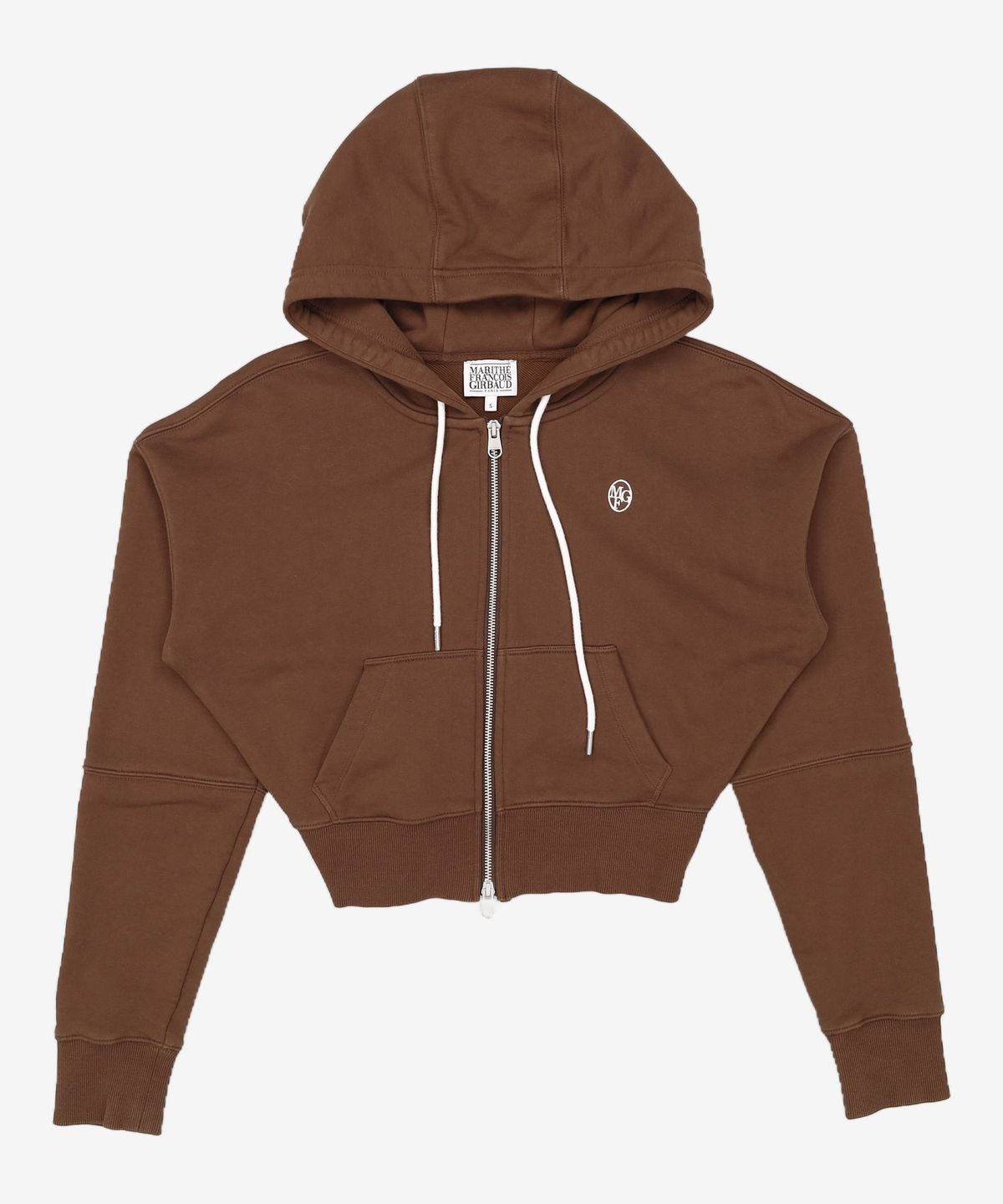 마리떼 프랑소와 저버(MARITHÉ + FRANҪOIS GIRBAUD) W CIRCLE LOGO CROP HOODIE ZIPUP brown S