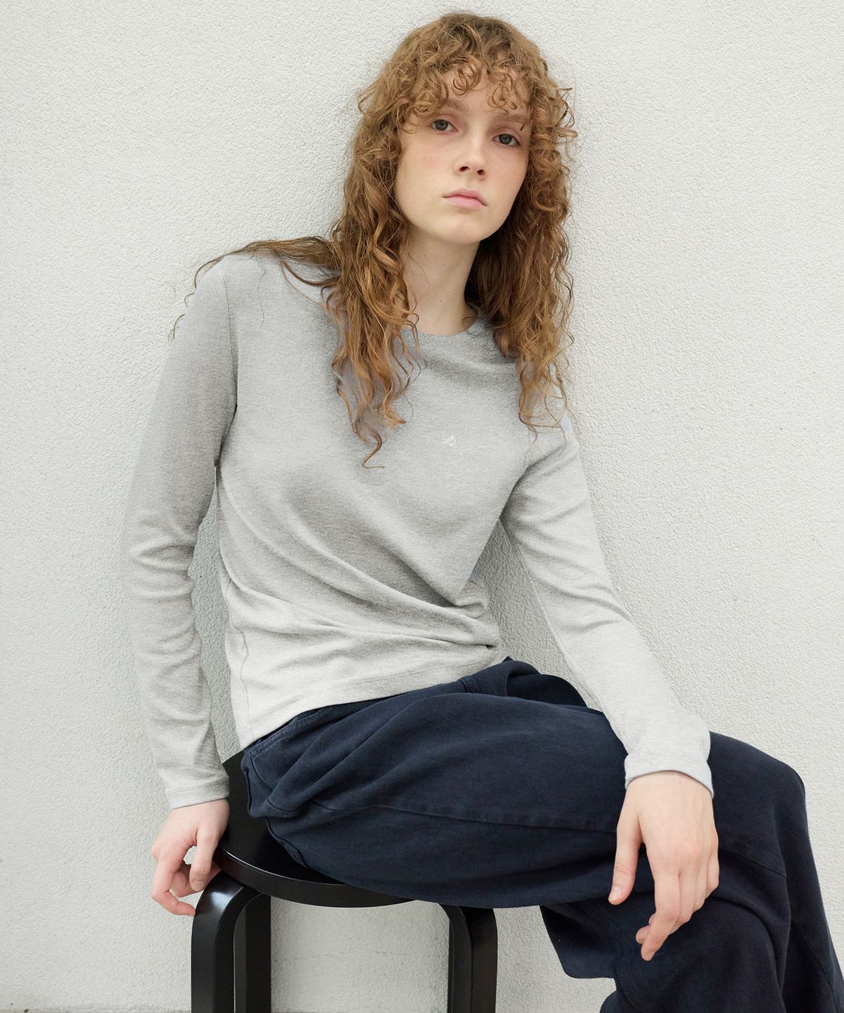 르바(LEVAR) Always Slim-fit T-shirt - Melange Grey