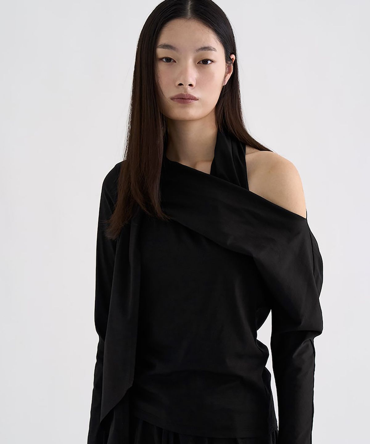 앙개(ANGGAE) Muffler TShirt   Black
