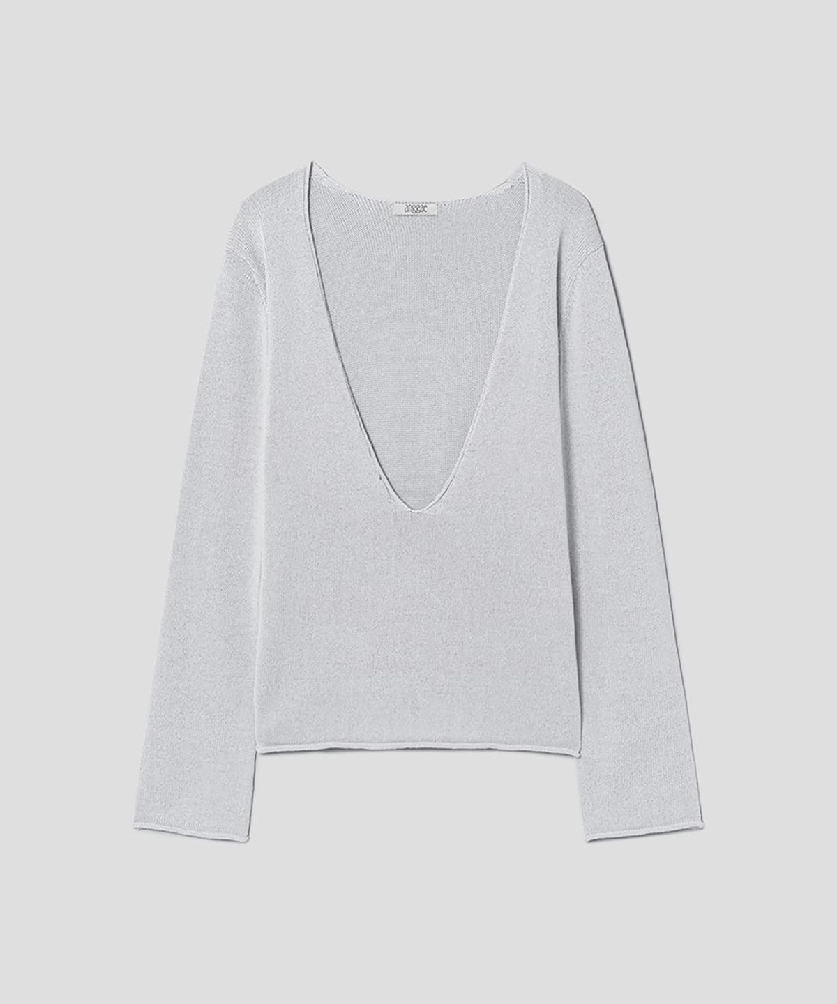 앙개(ANGGAE) VNeck Knit  Light Grey