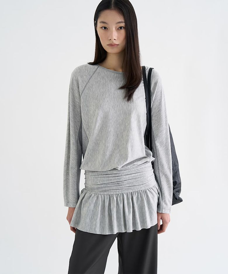 Jersey Minidress   Light Grey