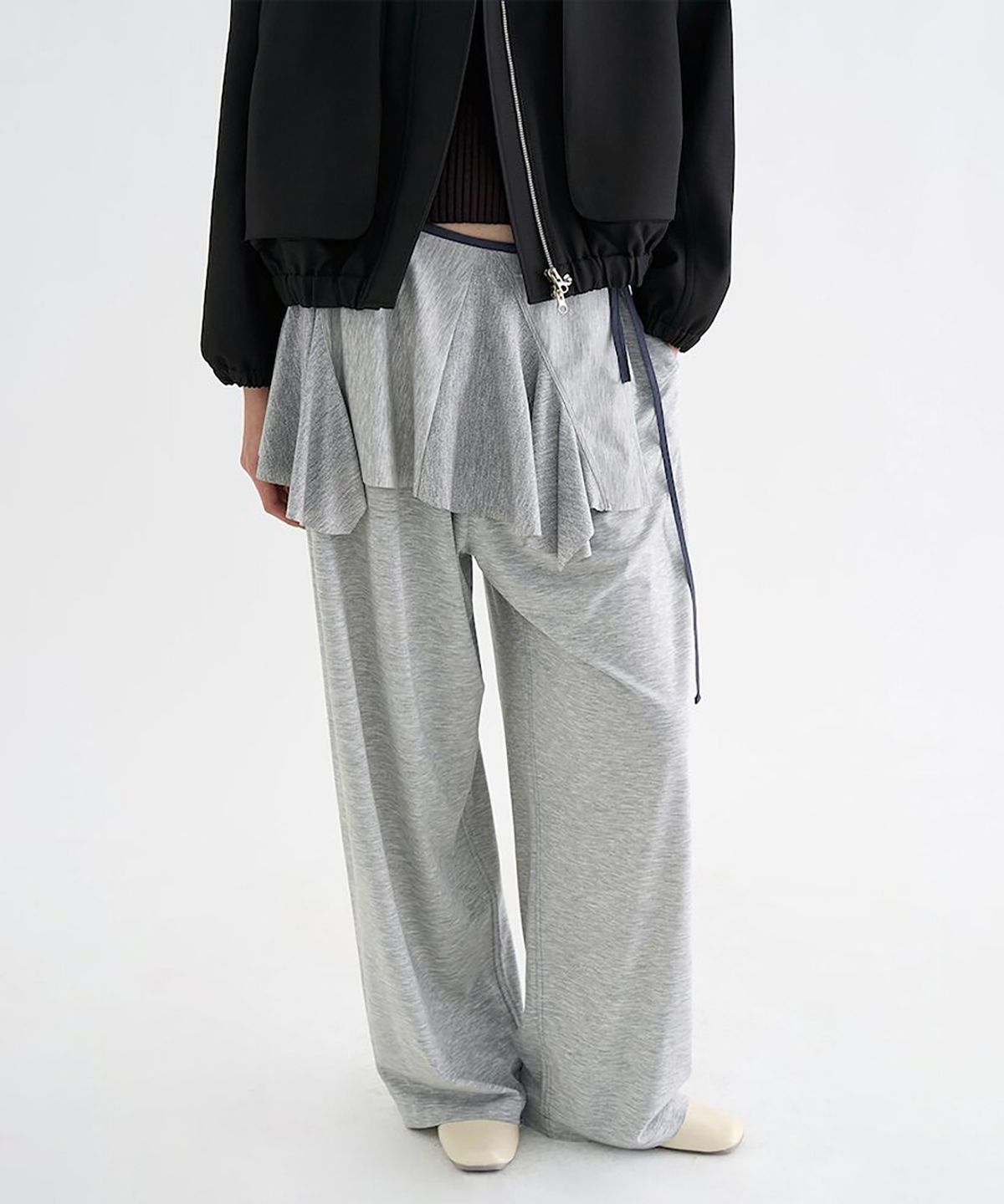 앙개(ANGGAE) Jersey Dancer Pants  Light Grey