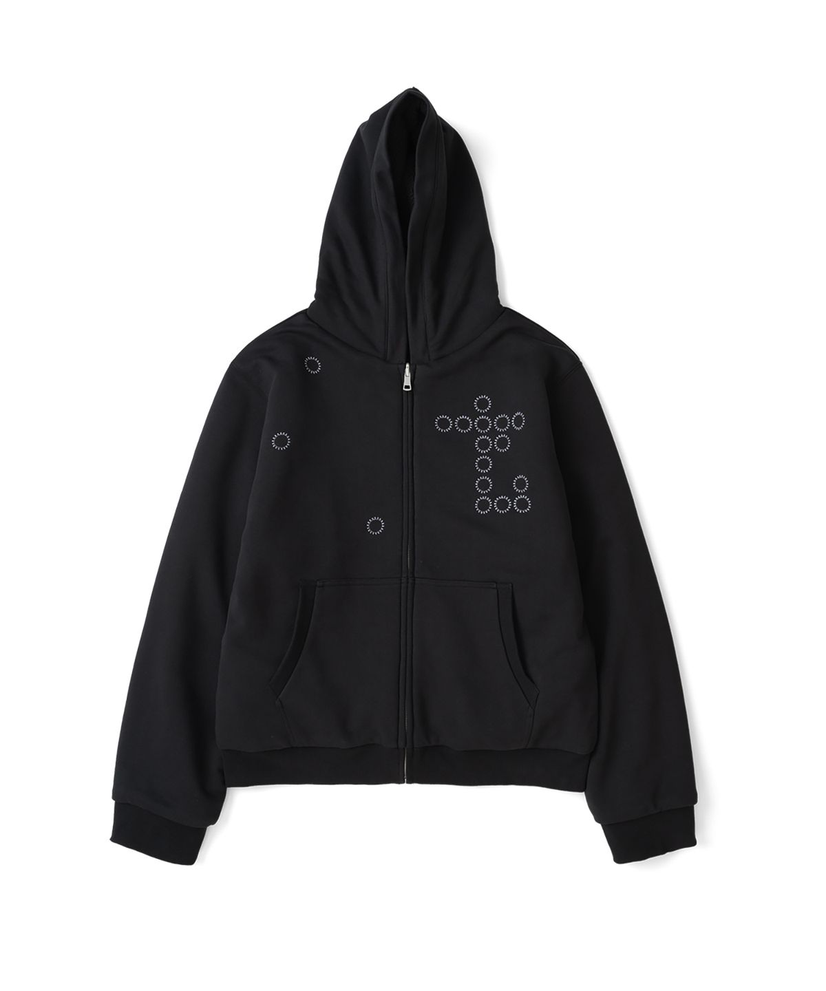더콜디스트모먼트(THECOLDESTMOMENT) TCM reversible t logo hooded zip-up (black)