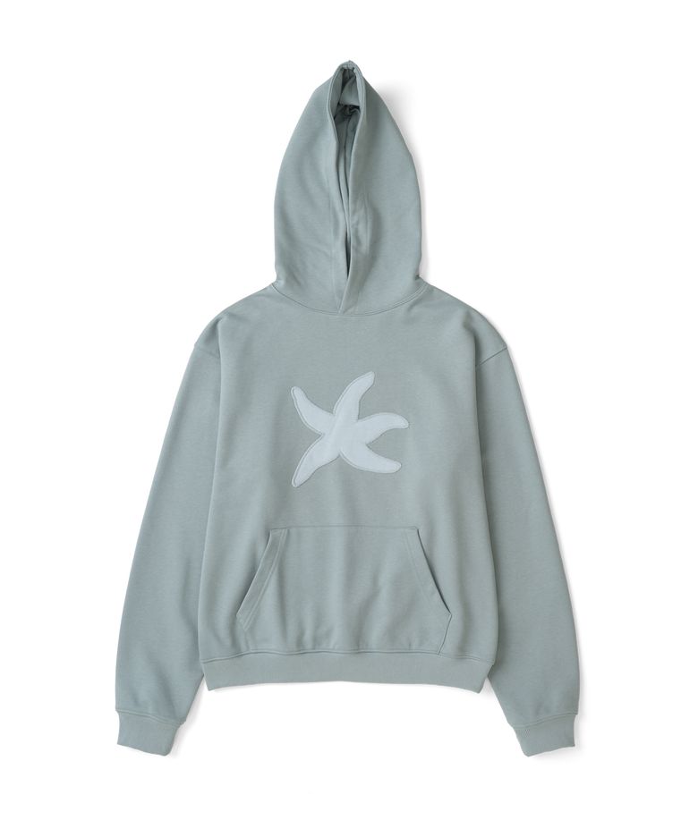 TCM starfish zigzag hoodie (mint grey)