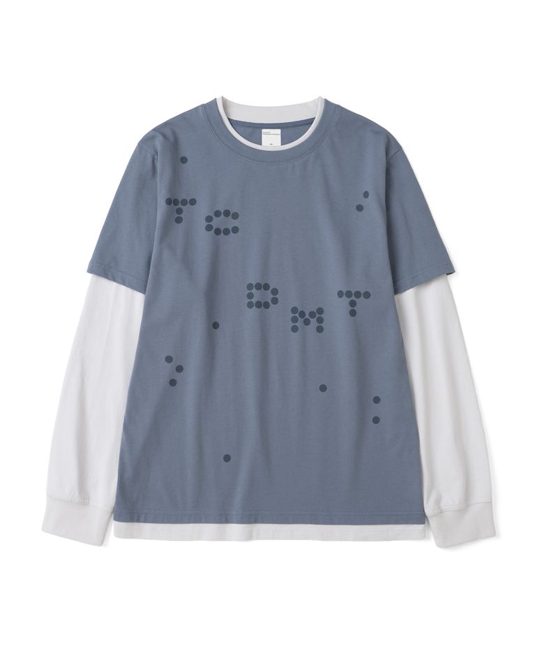 TCM dot print layered long sleeve (blue)