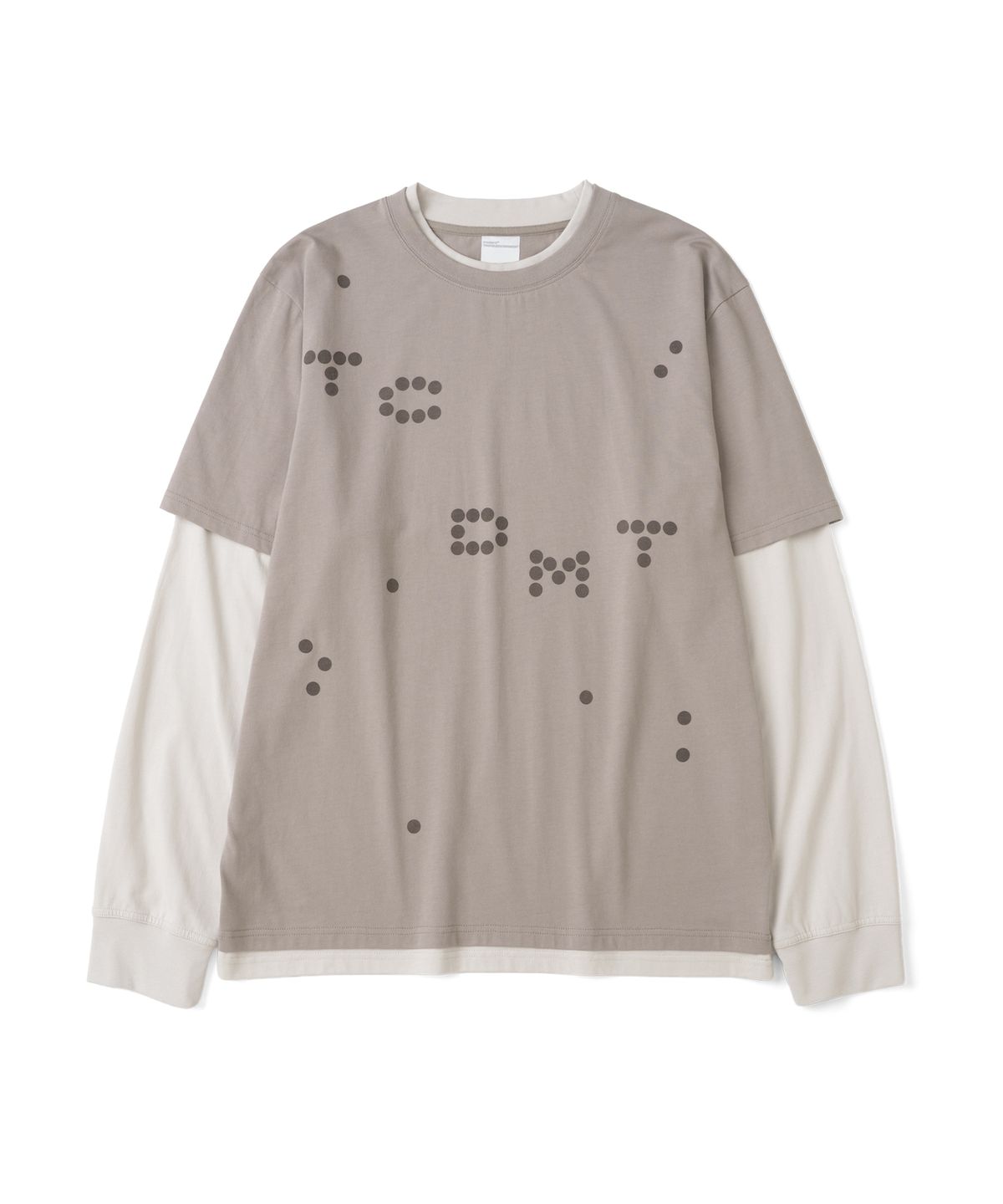 더콜디스트모먼트(THECOLDESTMOMENT) TCM dot print layered long sleeve (sand brown)