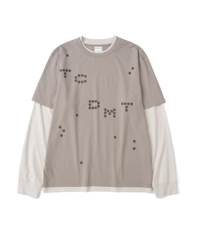 TCM dot print layered long sleeve (sand brown)