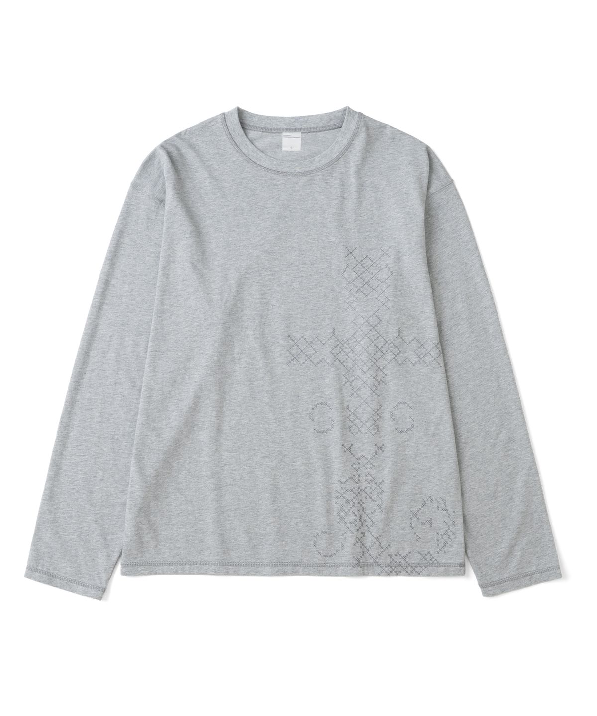 더콜디스트모먼트(THECOLDESTMOMENT) TCM cross stitch t long sleeve (melange grey)