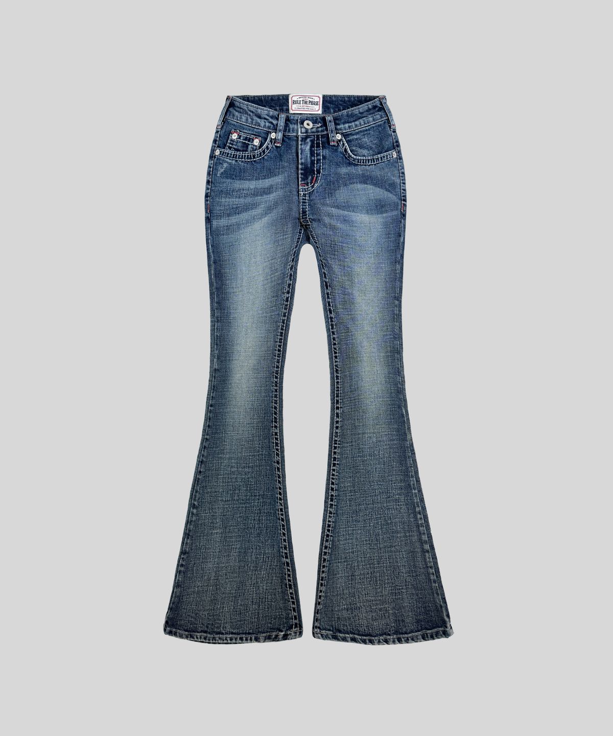 룰더페이즈(RULE THE PHASE) Fade Rule Low-Rise Bootcut Denim