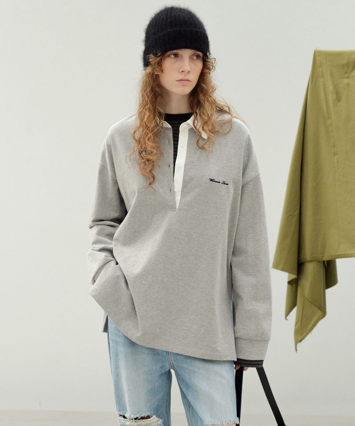 르바(LEVAR) Classic Rugby T-shirt - Melange Grey