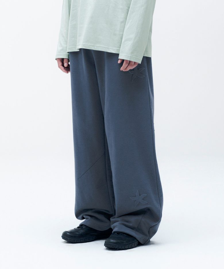 TCM bubble star sweat pants (dusty blue)