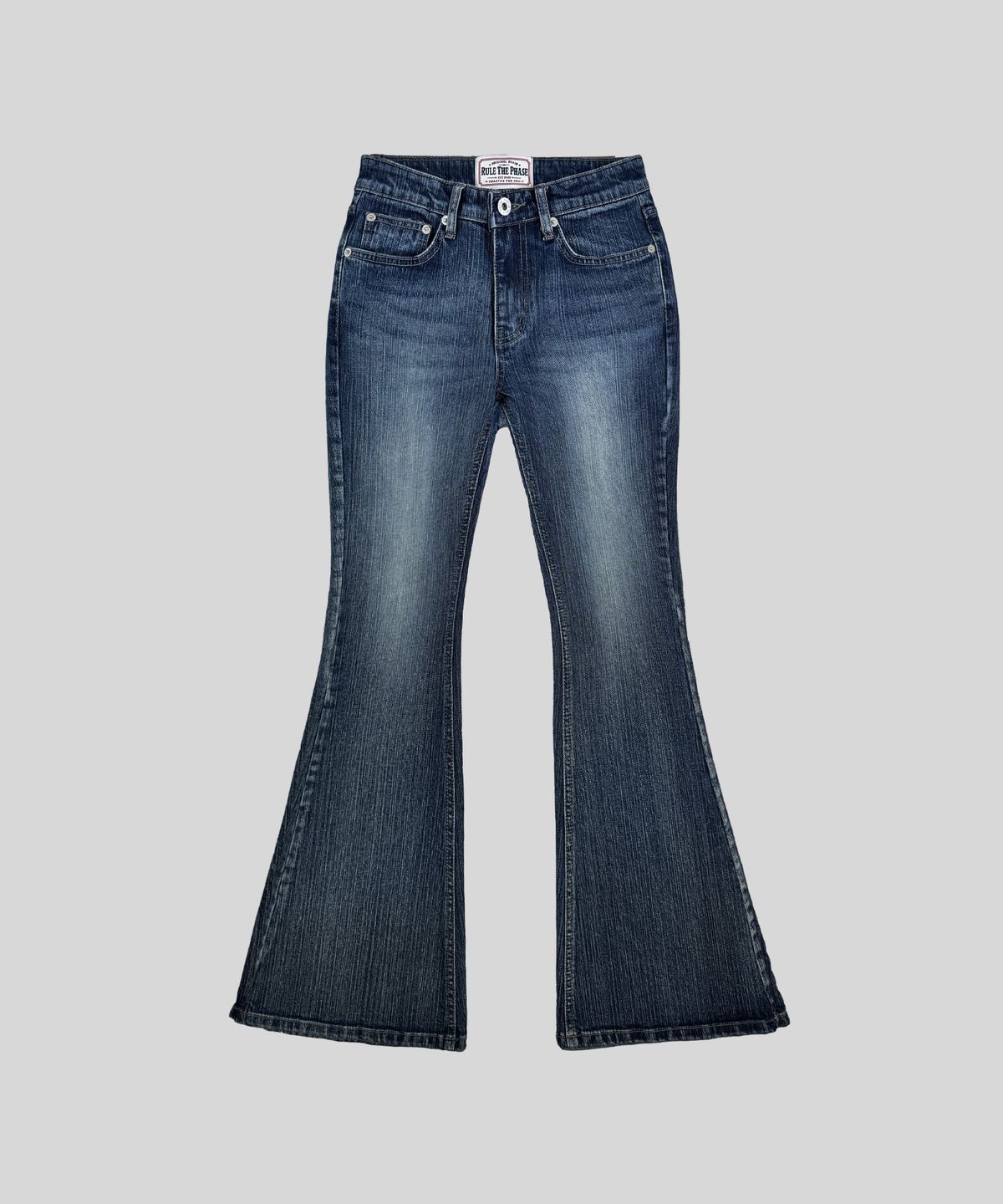 룰더페이즈(RULE THE PHASE) Blue Trace Low-Rise Flare Denim