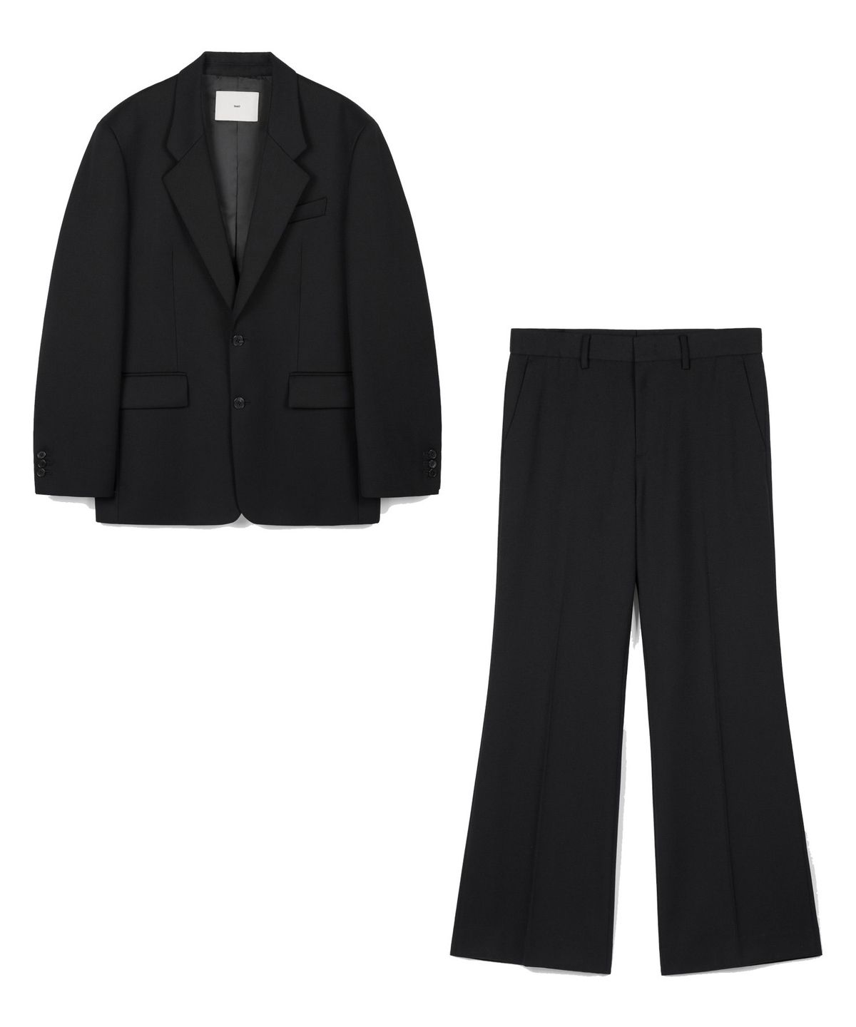티엔지티(TNGT) [SET] Oversized Wool Structure Jacket & Flare Fit Pants (Black) 0TJA6F101BK