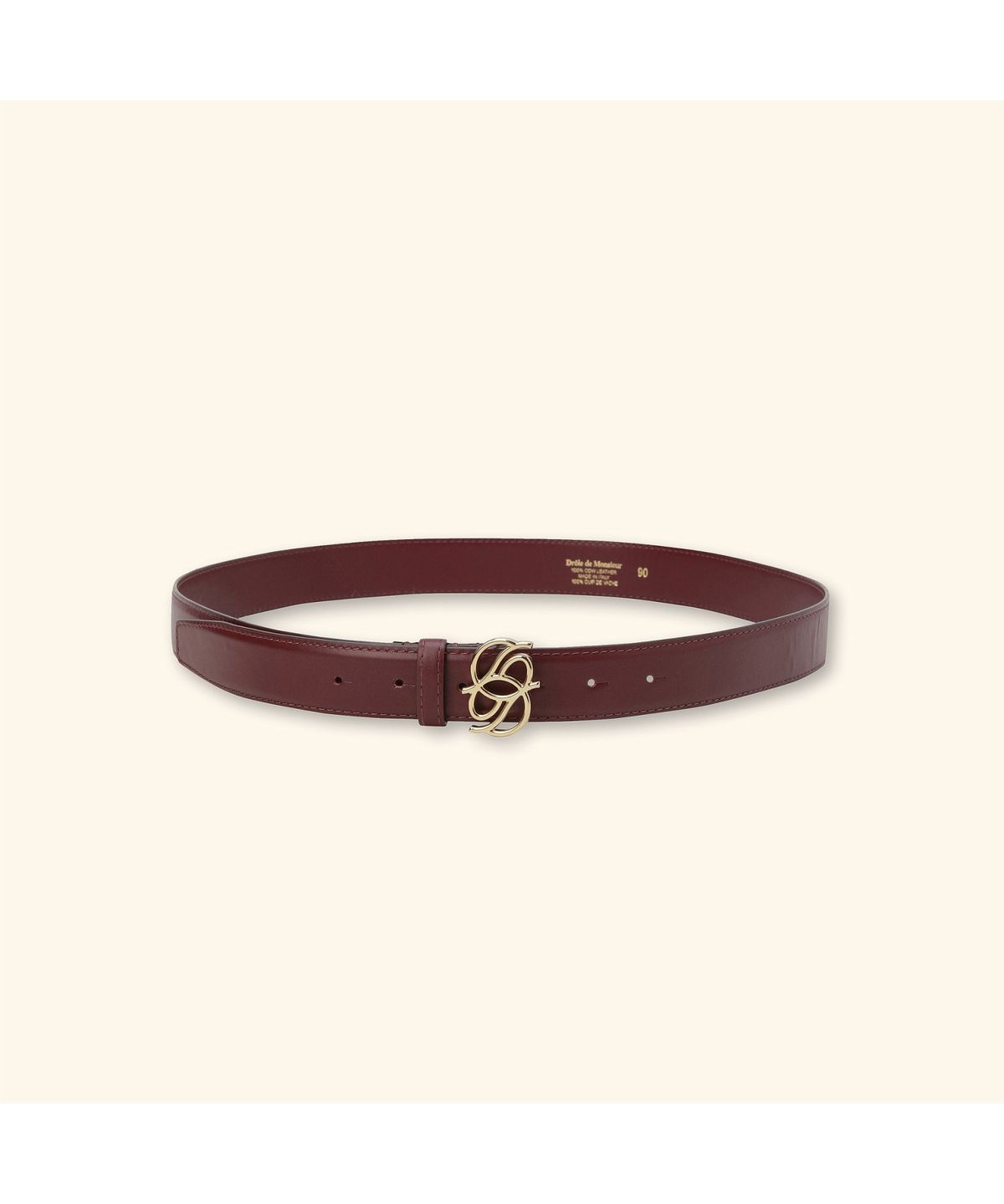 드롤드무슈(DROLE DE MONSIEUR) Leather D-Miroir Belt D4ABW26103RED