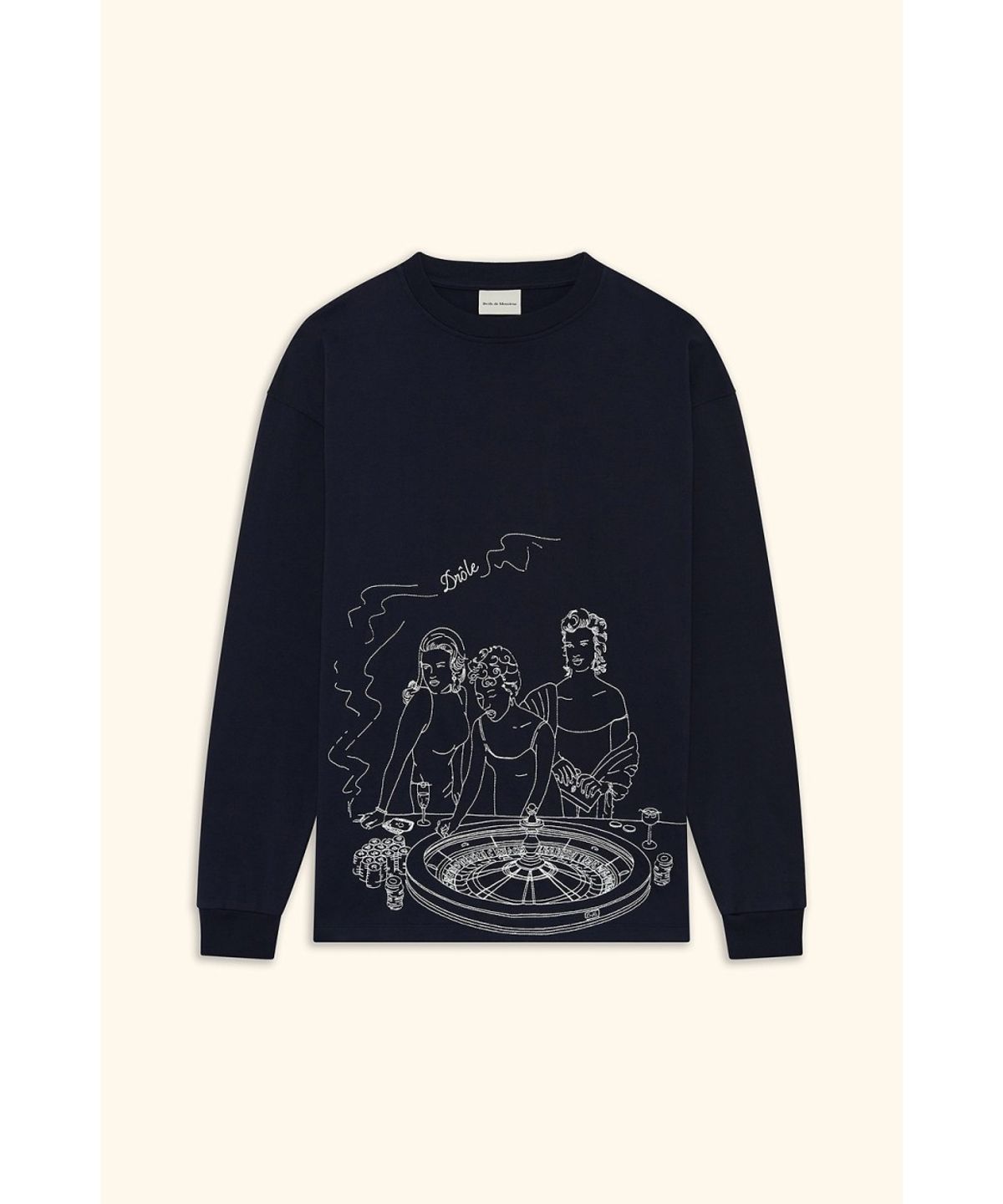 드롤드무슈(DROLE DE MONSIEUR) Casino Scene Longsleeve Printed Tee-Shirt D0TBW26106NYX