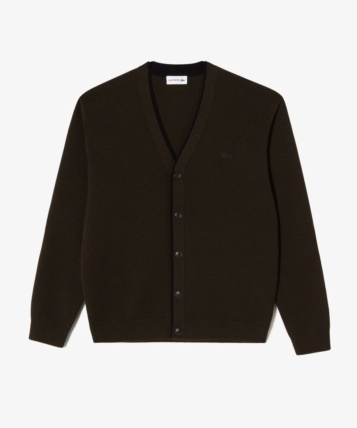 라코스테(LACOSTE) 남성 배색 레이어드 방모 V넥 가디건 AH760E-56N DPD