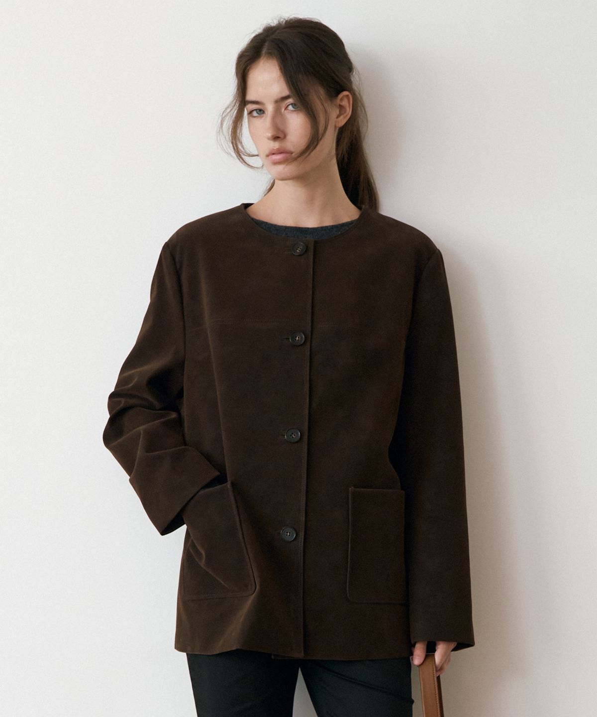 르메메(LEMEME) Nouvel Nubuck Jacket_Brown
