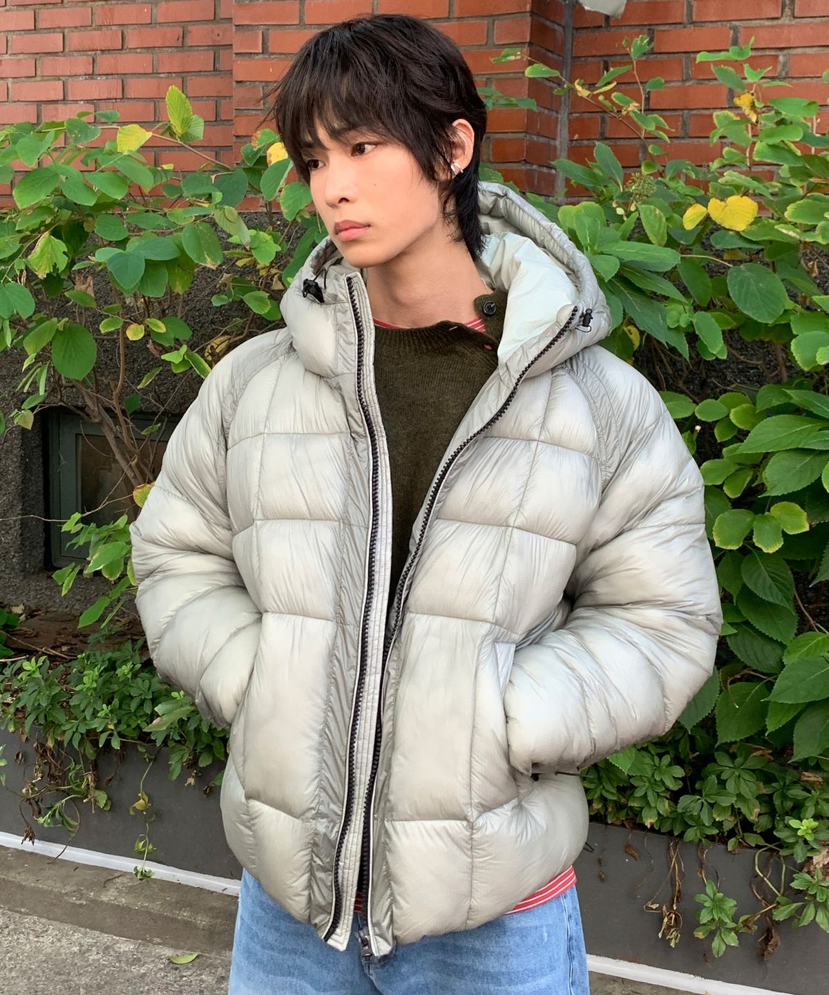 르아르(LEIRE) 에센셜 시어 쉘 후드 패딩 자켓 [더스티민트]
