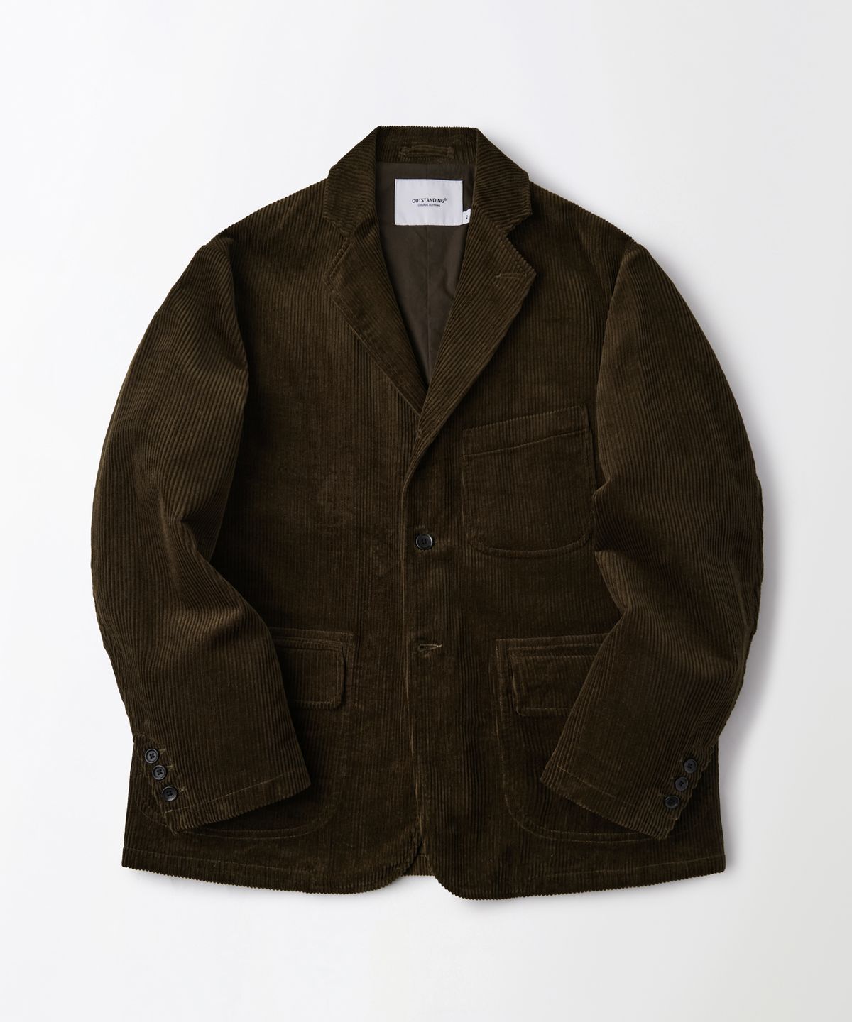 아웃스탠딩(OUTSTANDING) HIGH DENSITY CORDUROY CLASSIC 3-BUTTON JACKET_BROWN